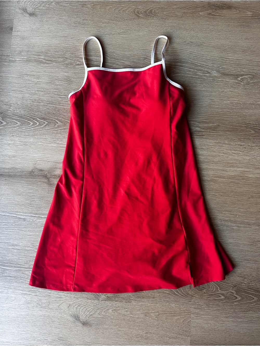 Old Navy Red Spaghetti Strap Active Dress with White Trim